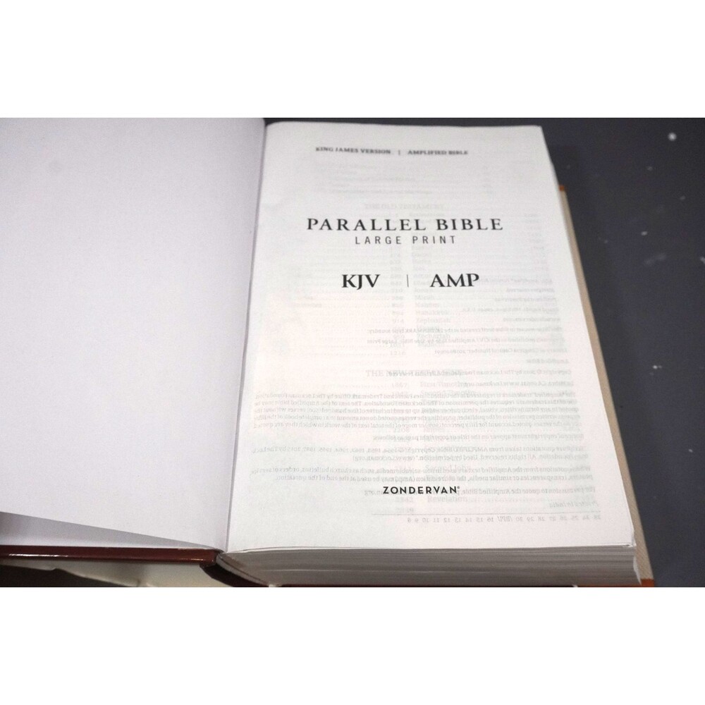KJV, AMP Amplified, Parallel Bible, Large Print, Hardcover, Red Letter Zondervan - Picture 3 of 9